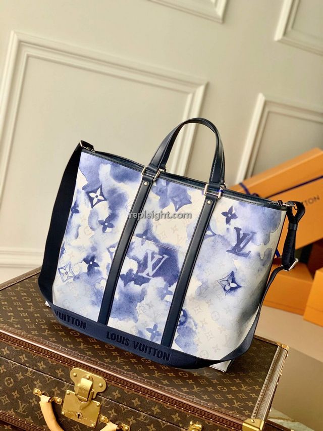 LOUIS VUITTON-M45755 루이비통 블루 모노그램 워터컬러 뉴 토트 GM