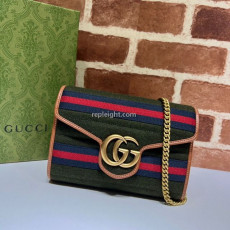 GUCCI-474575 3382 구찌 GG 마몽 그린 울 미니백