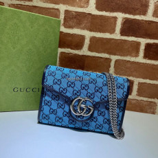 GUCCI-474575 4164 구찌 블루 GG 마몽 GG 멀티컬러 미니 백