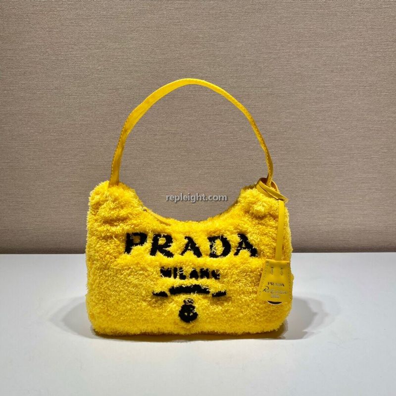 PRADA-1NE515 프라다 옐로우 시어링 테리 호보백