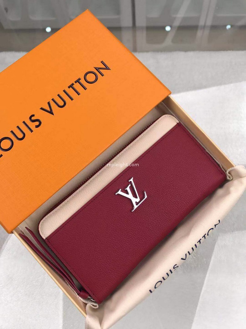 LOUIS VUITTON-M63816 루이비통 Lie De Vin Etain Creme 송아지 가죽 지피 락미 월릿