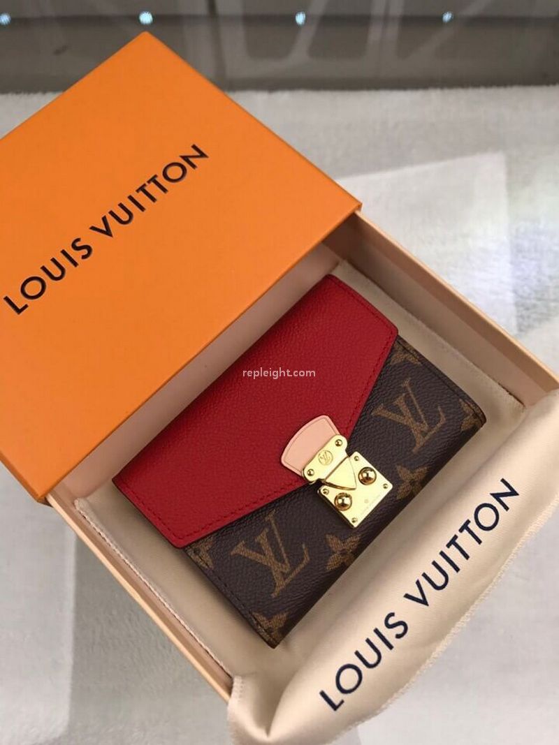 LOUIS VUITTON-M67478 루이비통 모노그램 레드 송아지 가죽 팔라스 컴팩트 월릿