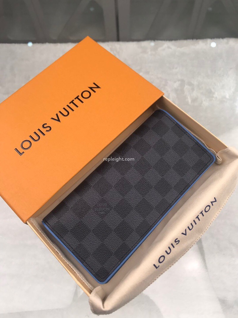 LOUIS VUITTON-N64430 루이비통 다미에 그라파이트 블루 네온 디테일 브라짜 월릿