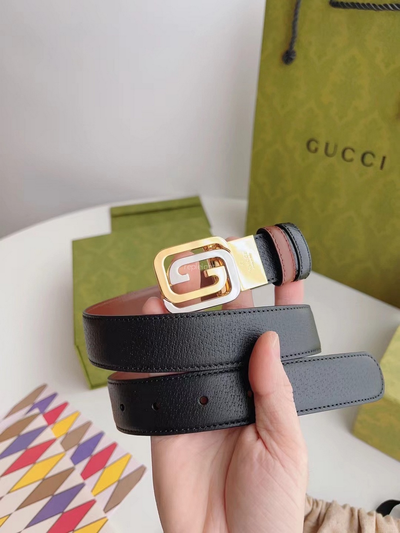 GUCCI-‎ 715603 AAA0J 1541 스퀘어드 인터로킹 G 리버서블 벨트 3.0CM