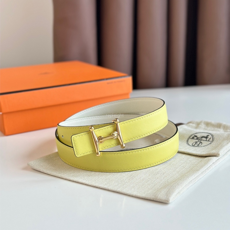 에르메스-HERMES MORS H BELT BUCKLE & REVERSIBLE LEATHER STRAP 24MM (2)