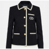 발렌티노 - VALENTINO Brand-embroidered contrast-trim regular-fit cotton-blend jacket