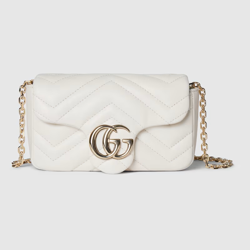 GUCCI-구찌 841290 AAFAX 9050 화이트 가죽 GG 마몽 미니 숄더백